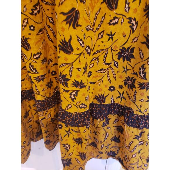 Universal Thread Yellow Floral Cottagecore Maxi Dress XL Long Sleeve - Picture 9 of 10